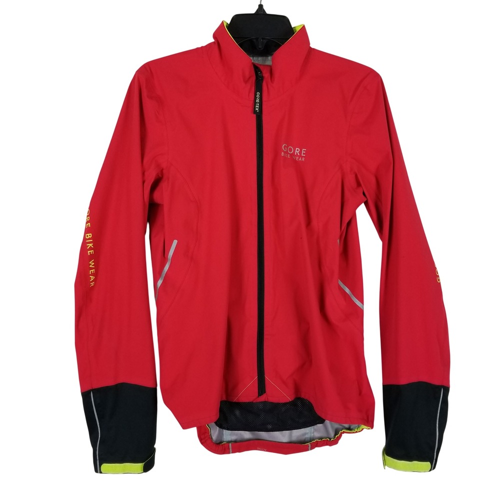 Gore Bike Wear Cycling Jacket Mens Small Red Gore-Tex Reflective Full Zip 162s